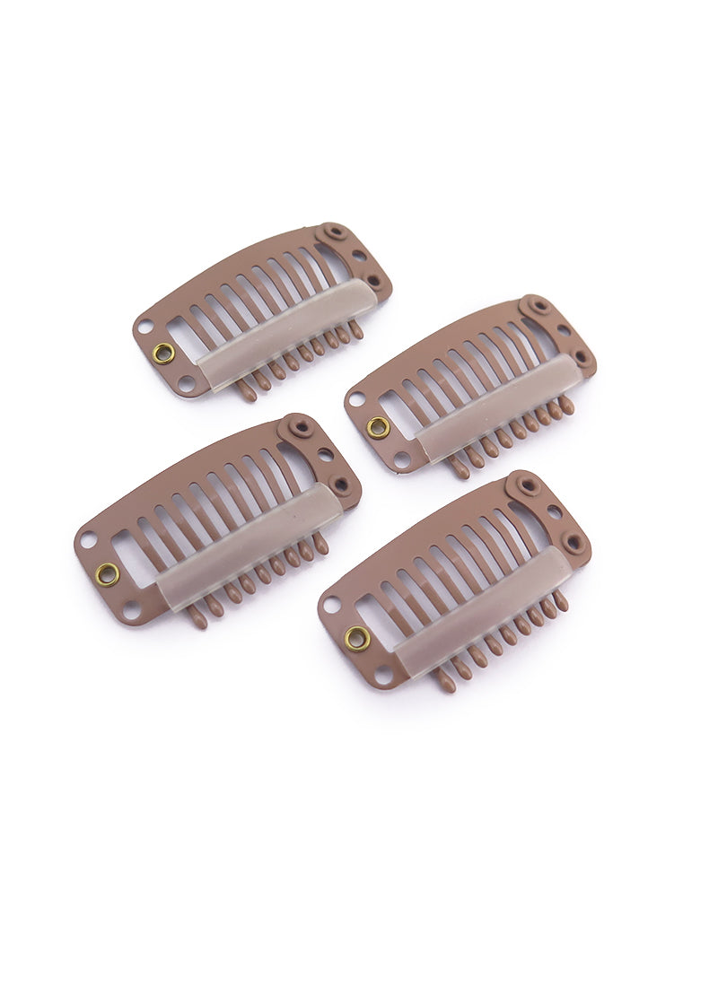 Black / Light Brown / Dark Brown / Cream 9 Teeth Snap Clips