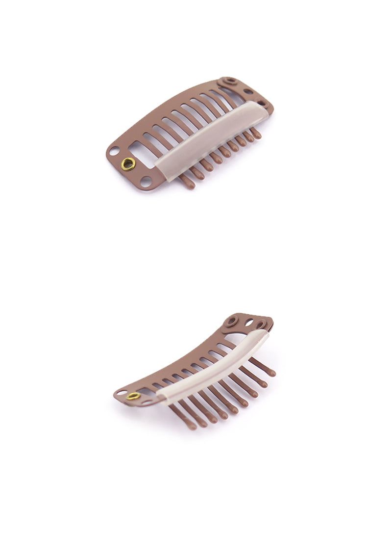 Black / Light Brown / Dark Brown / Cream 9 Teeth Snap Clips