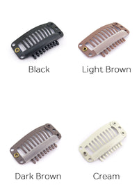 Black / Light Brown / Dark Brown / Cream 9 Teeth Snap Clips