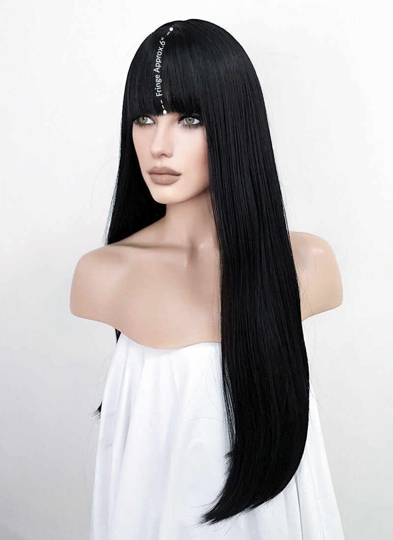 Straight Jet Black Synthetic Wig TBZ871