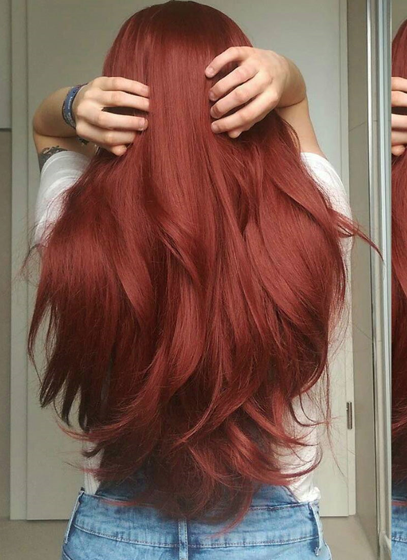 Auburn Straight Lace Front Synthetic Wig LF009 Wig Is Fashion