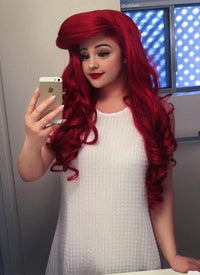 Wavy Red Lace Front Synthetic Wig LF085