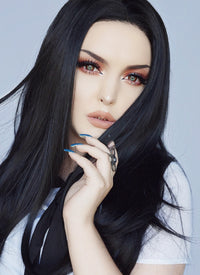 Straight Black Lace Front Synthetic Wig LW769